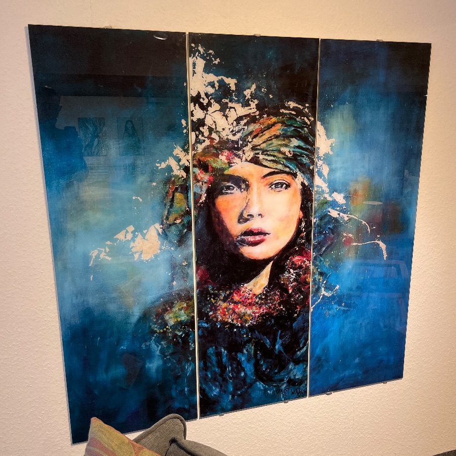 Glasbild 3-teilig, pro Motiv